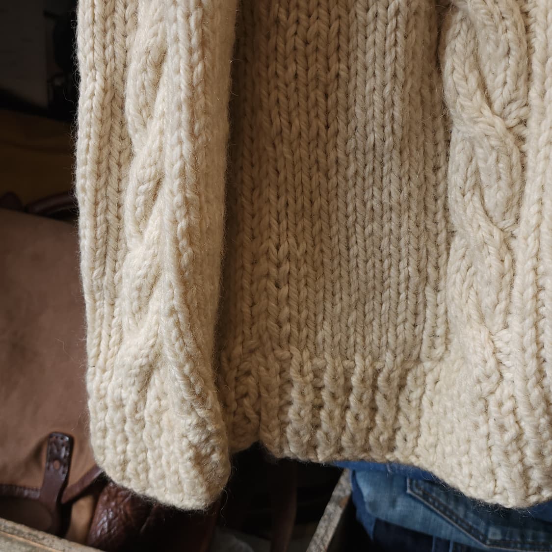 90s 프렌치 핸드메이드 울 가디건 코위찬 헤비울 스웨터 집업 가디건 상품이미지7