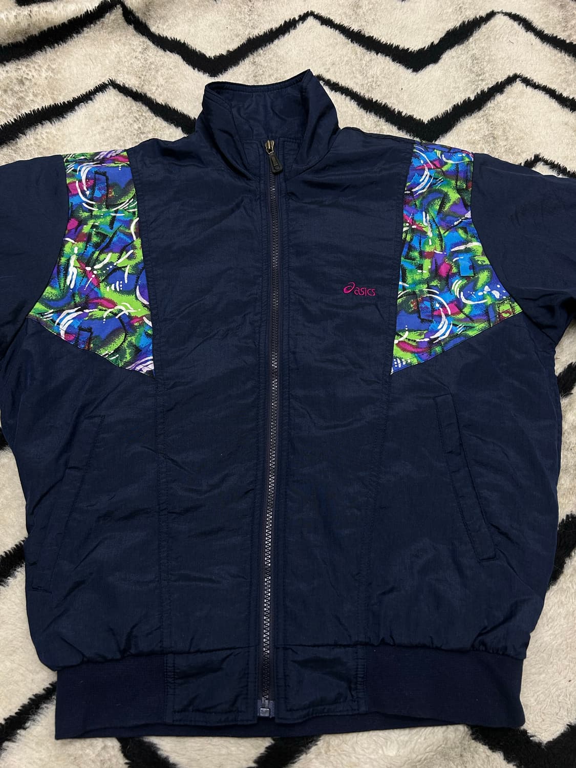 [S]아식스 90s 올드스쿨 멀티컬러 바람막이/짙은네이비 상품이미지3