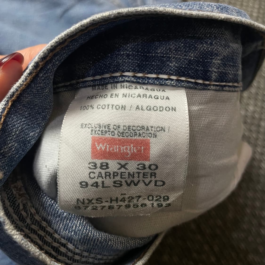 (38) 랭글러 중청 백카고 38X32 와이드 데님 팬츠 상품이미지4