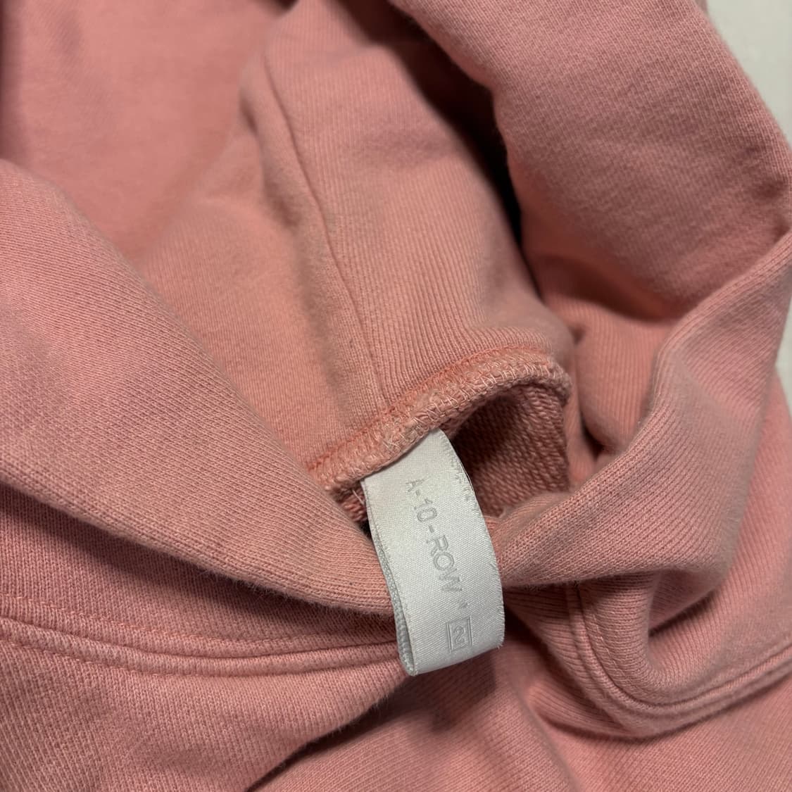 정품 어텐션로우 오버핏 무지 핑크 후드티 상품이미지5