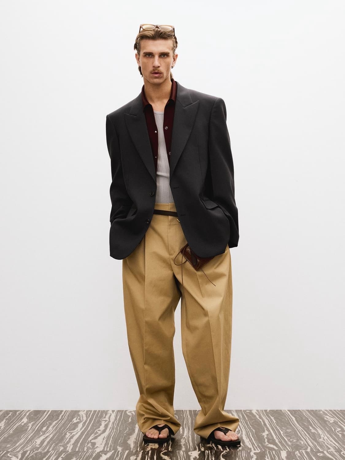 [L] 렉토 스트럭처 울 테일러드 블레이저 자켓 수트 셋업 빈티지 네이비 상품이미지3