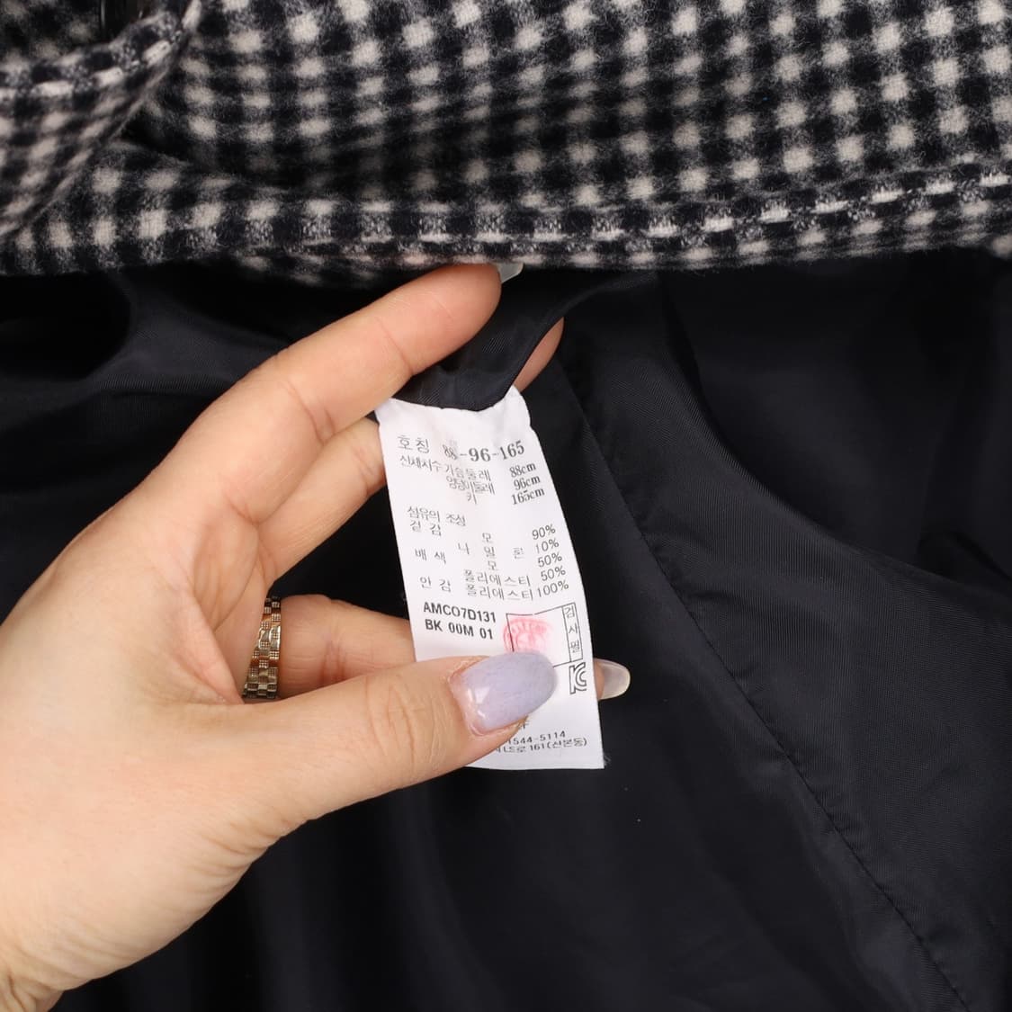 88 앳코너 울 체크 더블 코트 롱자켓 0326J 상품이미지3