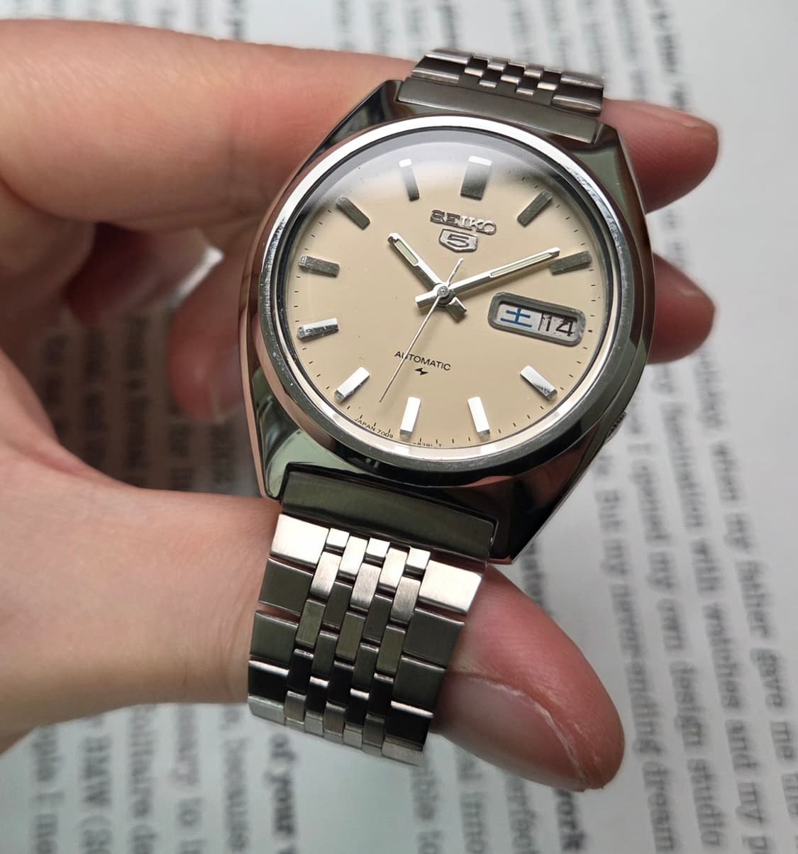 빈티지 세이코 한자 데이데이트 샌드 베이지 7009 뻐뻐시 브레이슬릿 v 상품이미지4