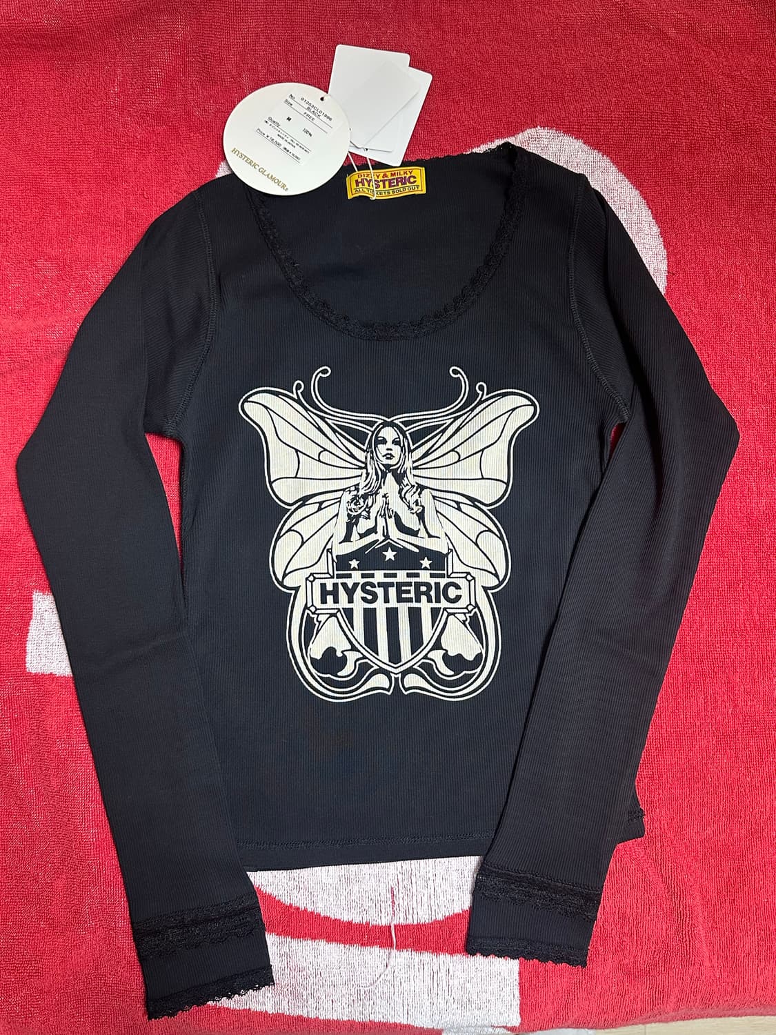 히스테릭 글래머 레비테이티드 걸 치비 티셔츠 블랙 새상품 상품이미지2