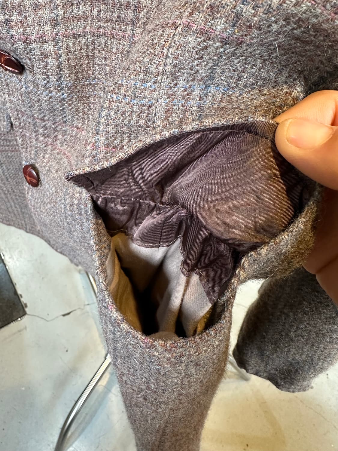 하트 샤프너 마르크스 체크 울 2버튼 스포츠 자켓 상품이미지6