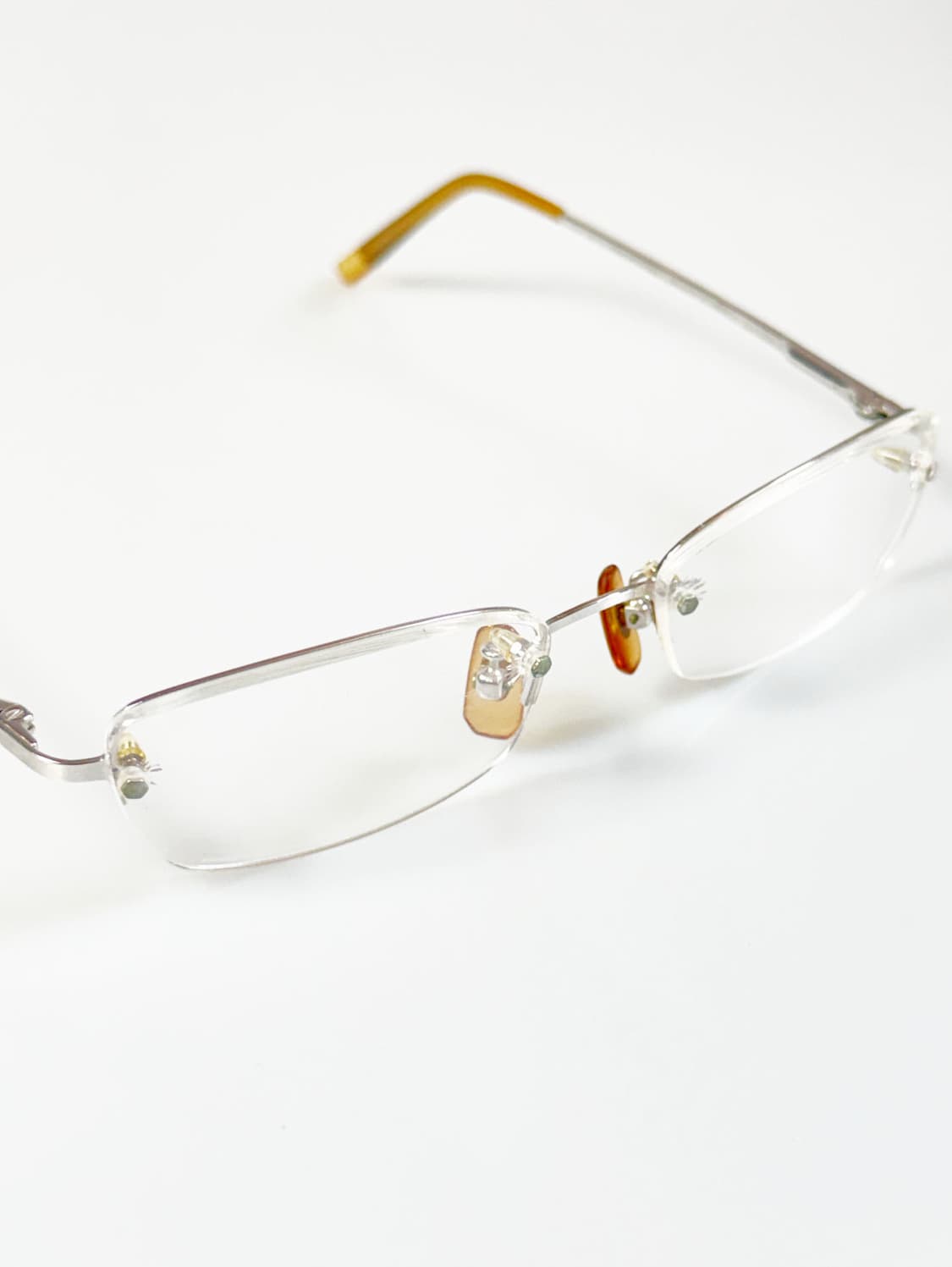 R&B EYEWEAR 실버 메탈 무테 스퀘어 빈티지 안경 상품이미지3