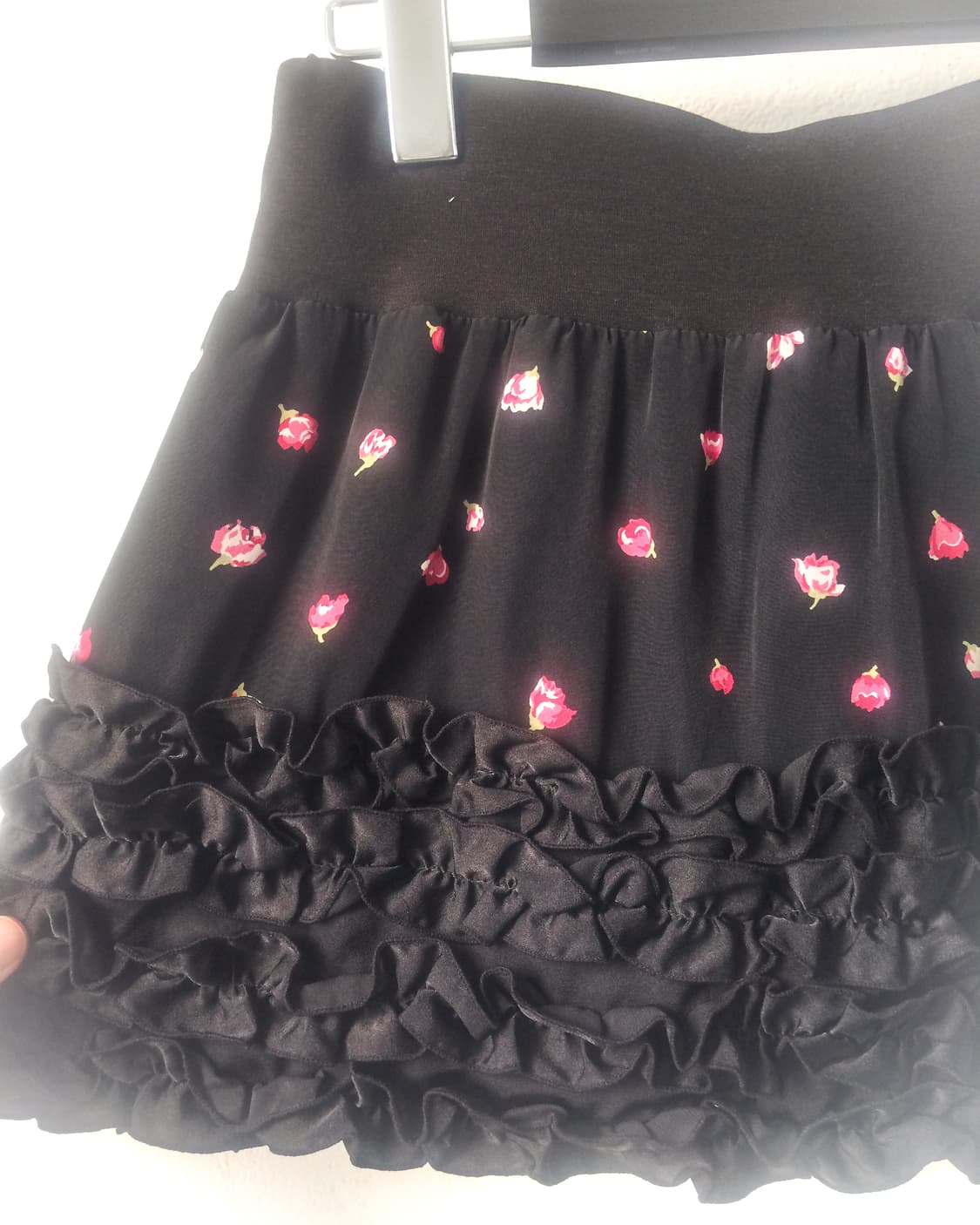 Rose pattern frill mini skirt 상품이미지3