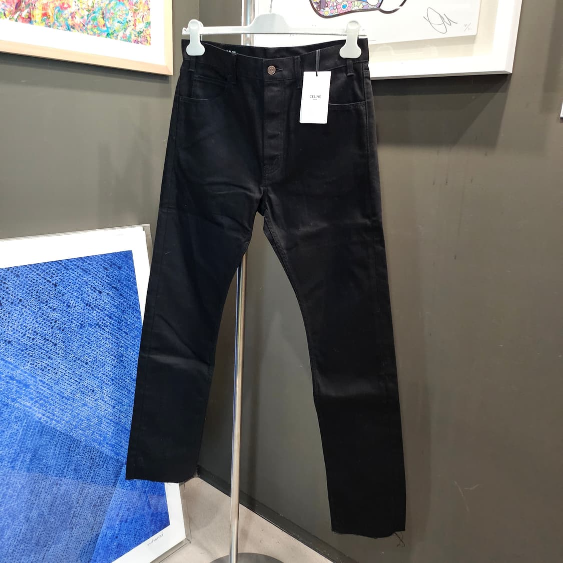 셀린느 스키니진 빈티지 퓨어 블랙 데님 팬츠 상품이미지2