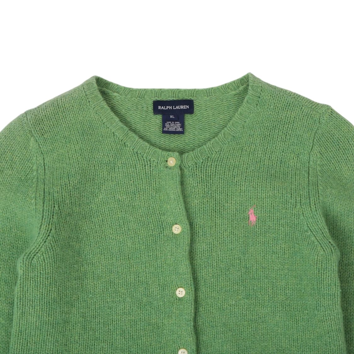 폴로 랄프로렌 우먼스 라이트그린 울 앙고라 가디건 상품이미지2