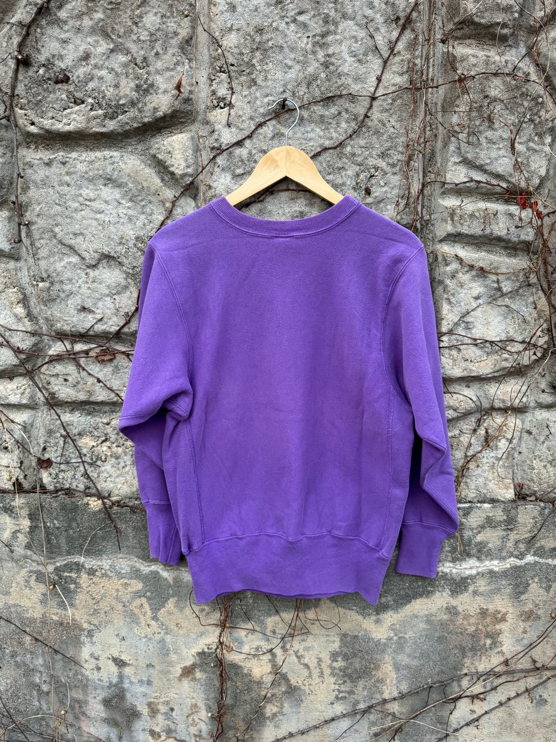 90s 챔피온 빈티지 리버스위브 자수로고 플레인 스웻 셔츠 맨투맨 보라 상품이미지2