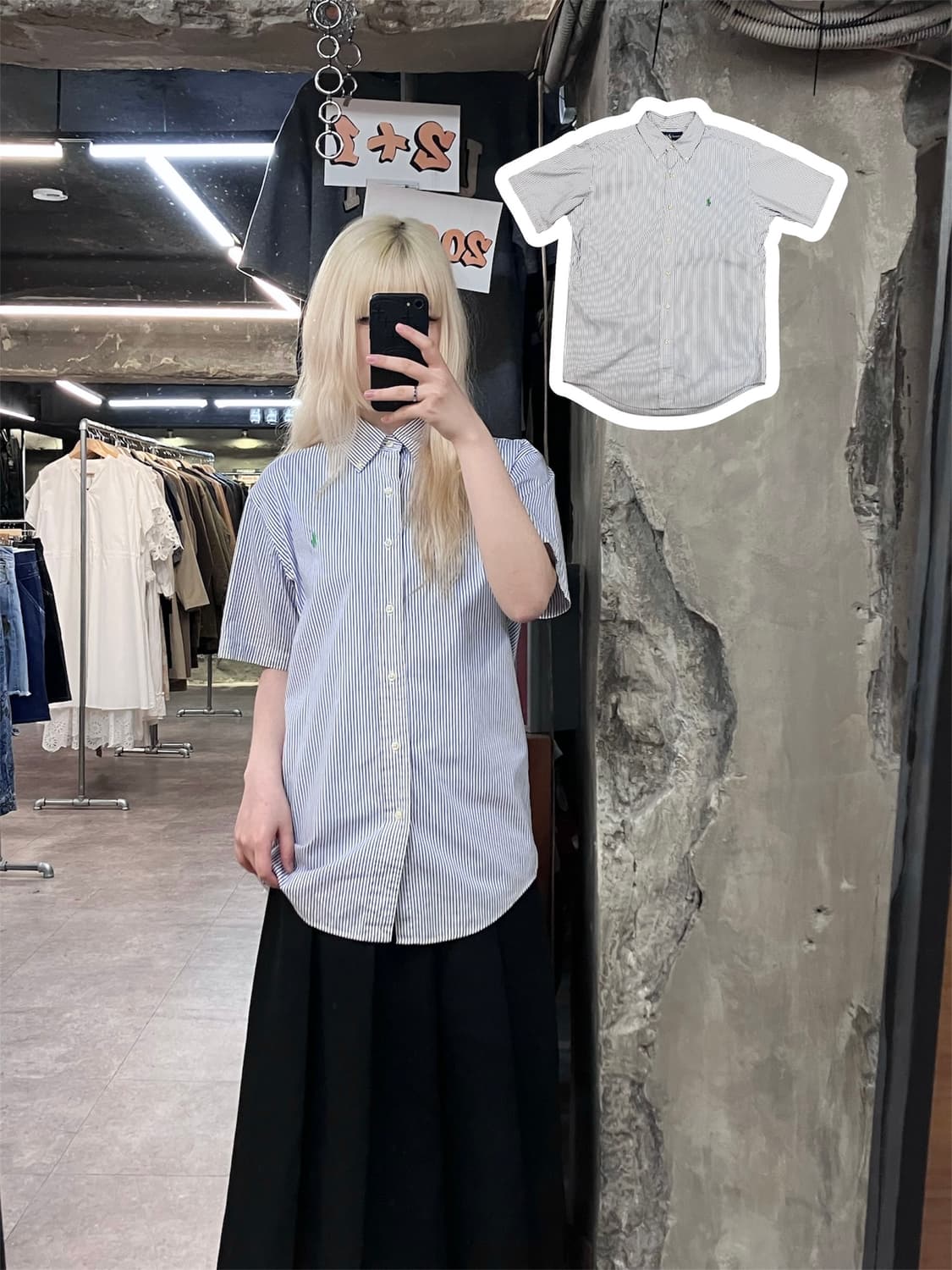 폴로 랄프로렌 스트라이프 반팔 셔츠 블루 #csz4024  상품이미지1