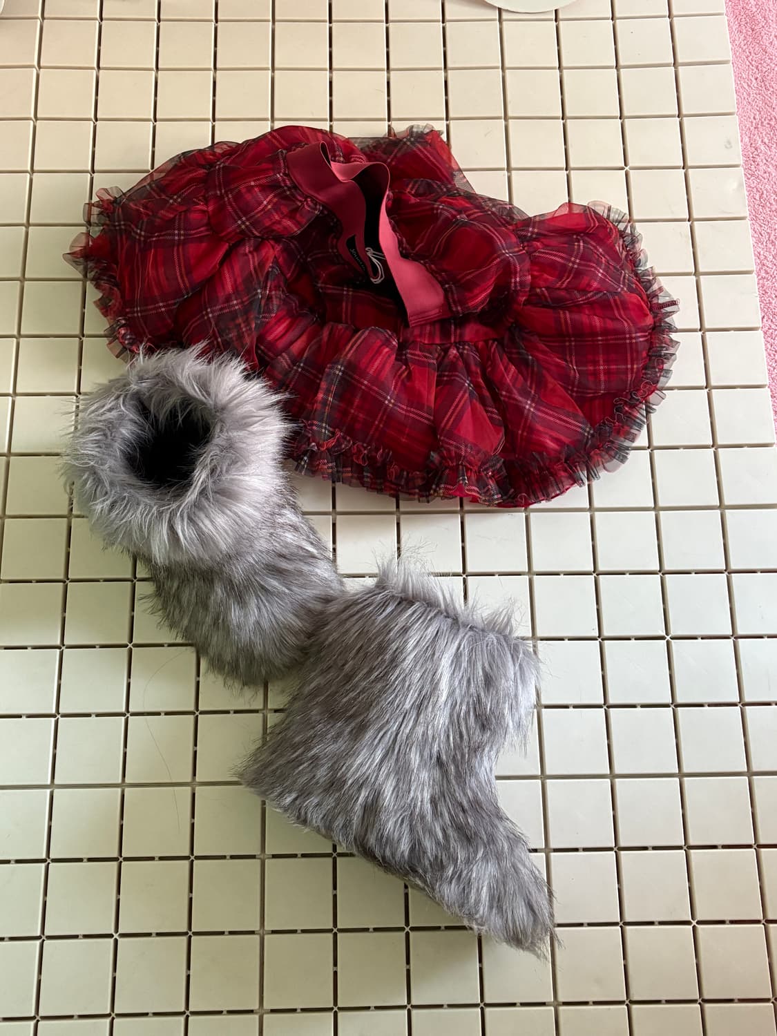 체크 쉬폰치마 상품이미지6