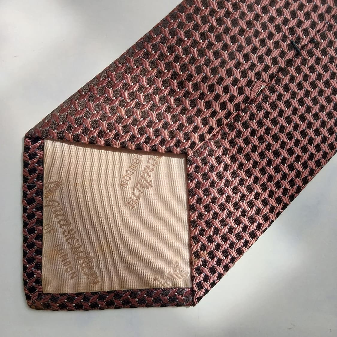 아쿠아스큐텀 브라운 자카드 패턴 넥타이 8.1cm A+등급 K2390 상품이미지6