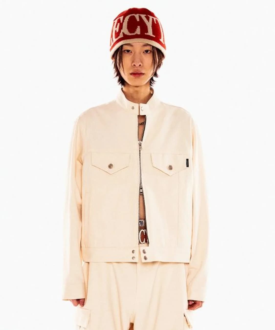 LECYTO BIKER COTTON JACKET_IVORY 상품이미지1