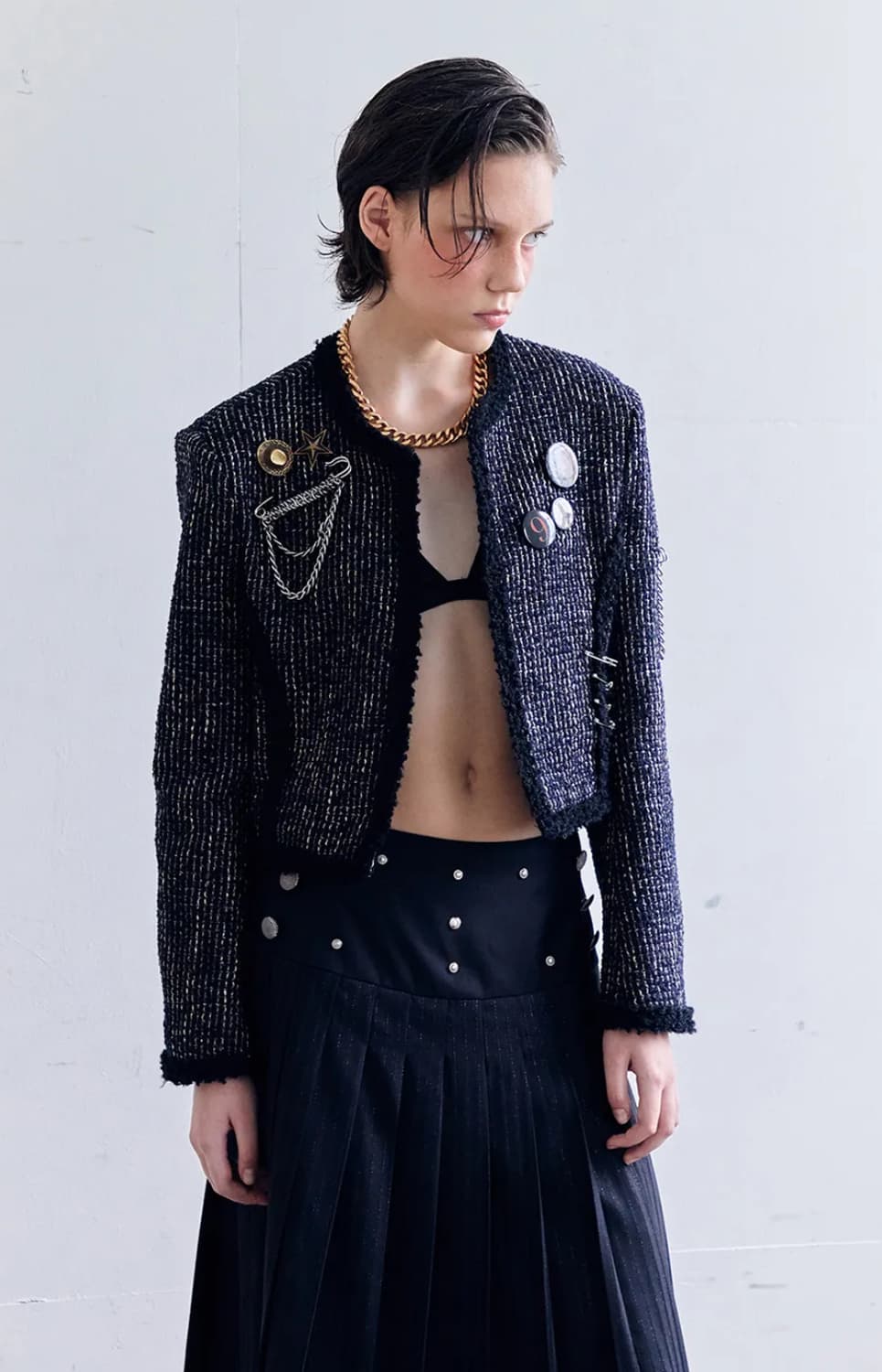 Dared 데어드 metal long pleated skirt 상품이미지3