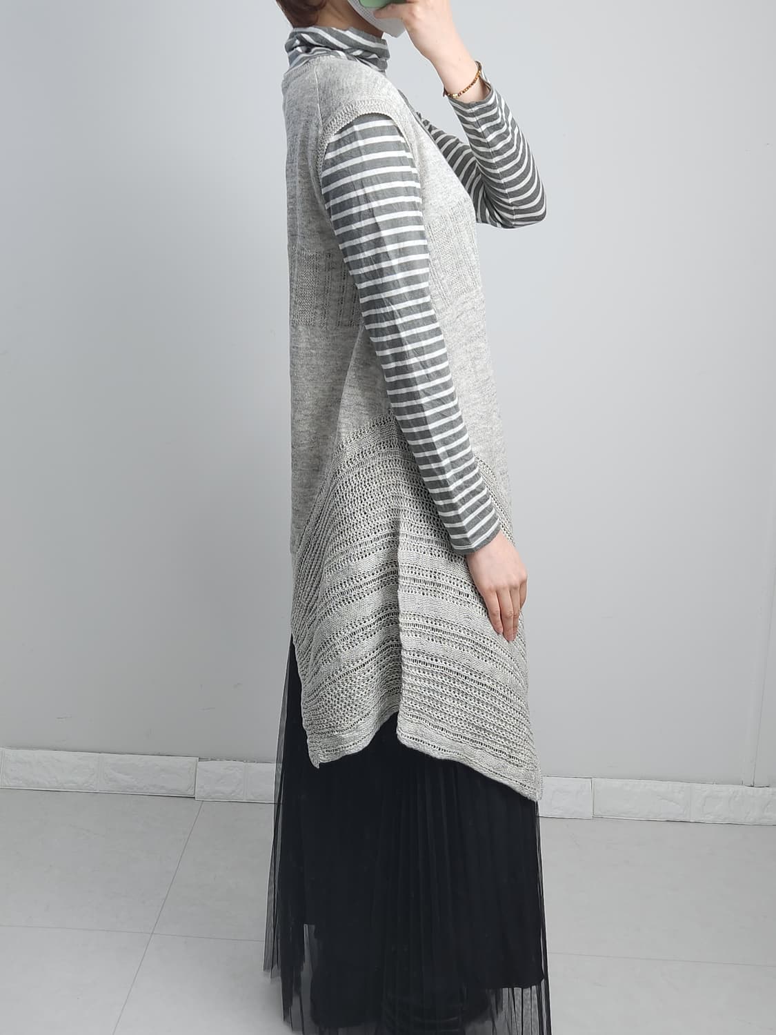 언발 롱 니트 탑 상품이미지4