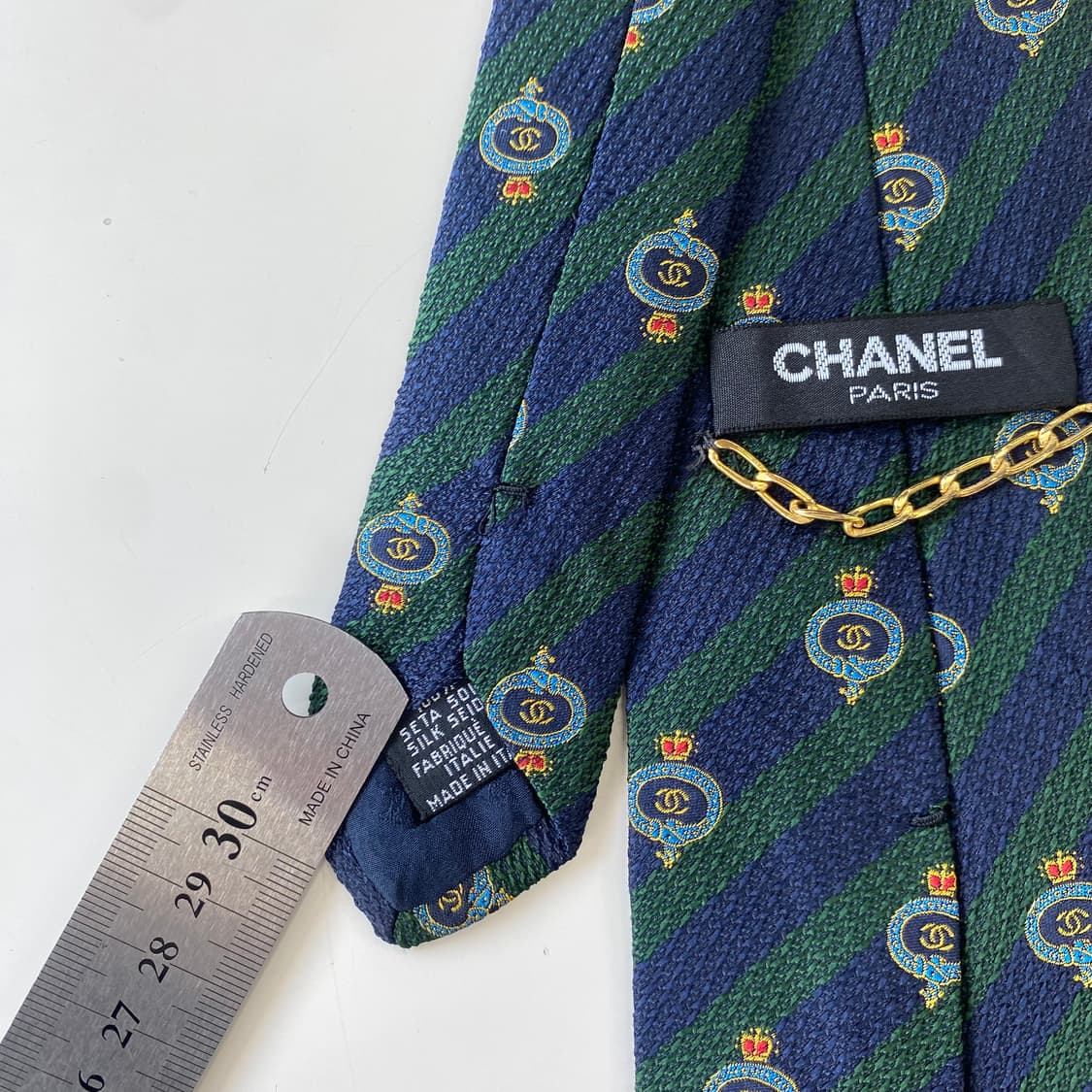 샤넬(CHANEL) 금장 모노그램 명품 정품 넥타이 상품이미지5