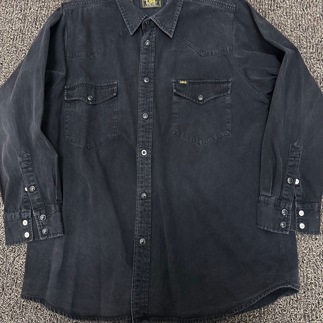 LEE 리 웨스턴 데님 흑청 셔츠 블랙 2XL 상품이미지3