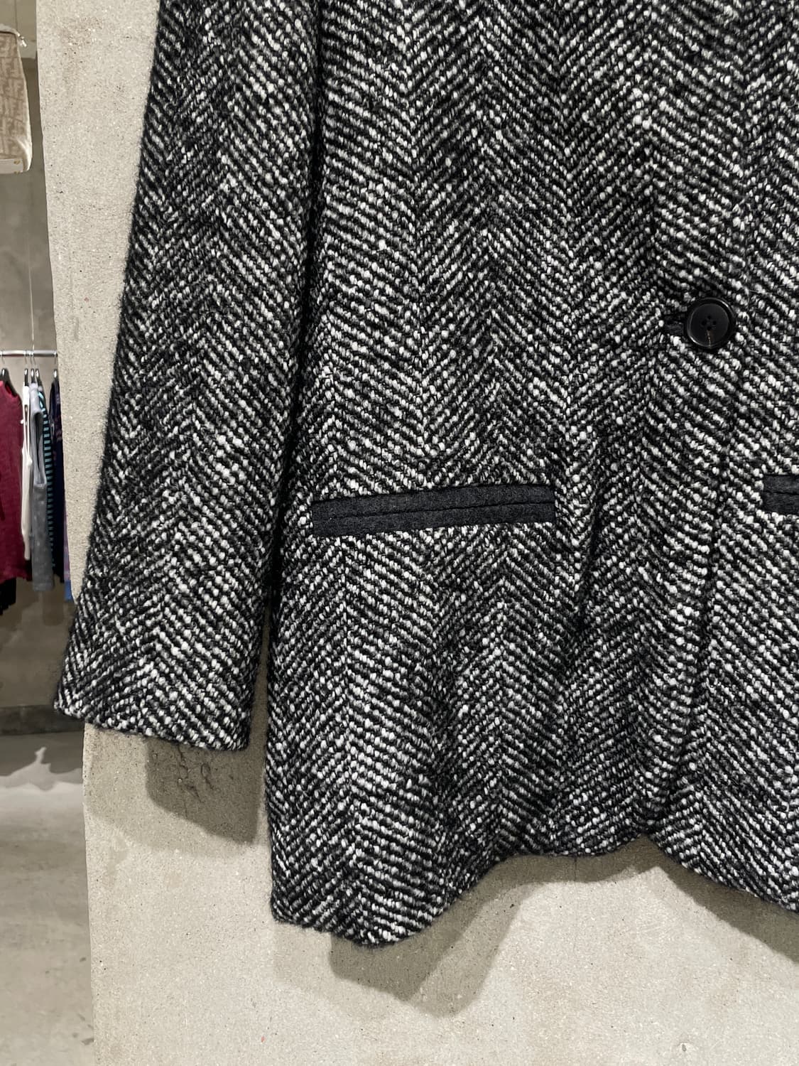 이자벨 마랑 에뚜왈 파이핑 포켓 헤링본 싱글 숏 코트 상품이미지4