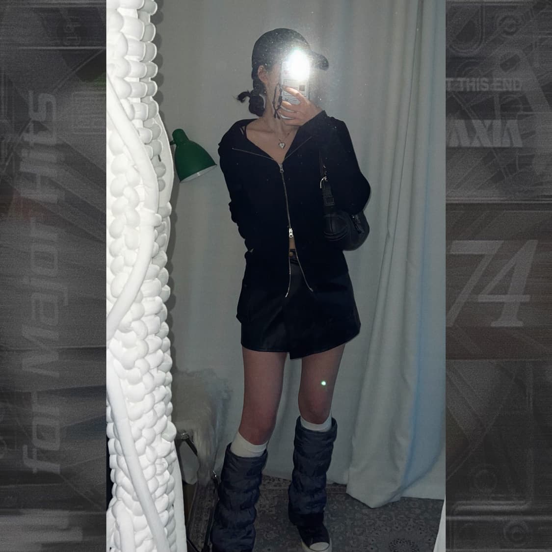 블랙 와플 투웨이 후드 집업 상품이미지6