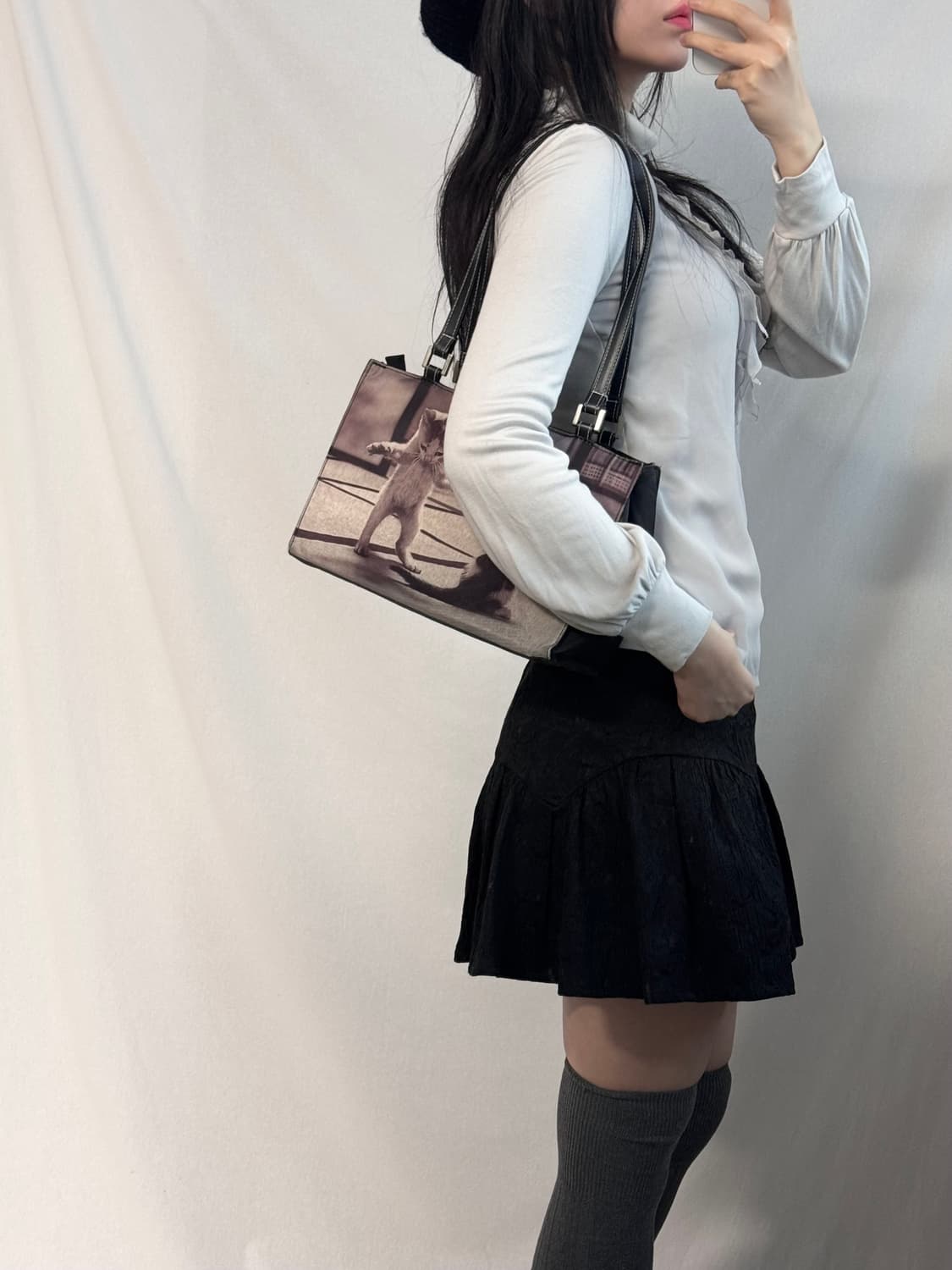 프릴 셔링 폴라 넥 블라우스SET 상품이미지7