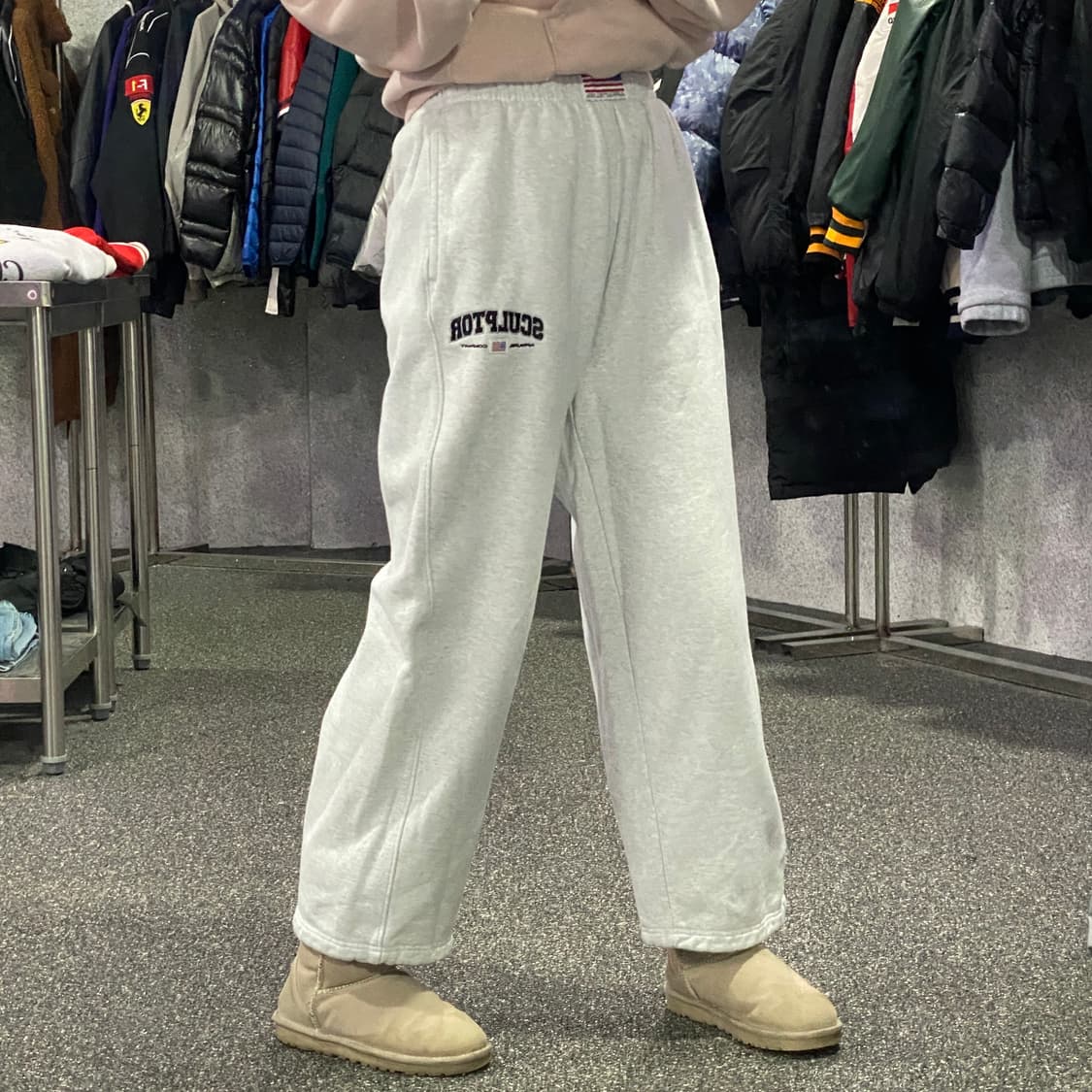스컬프터 화이트멜란지 스웻 조거 팬츠 B3741 상품이미지2