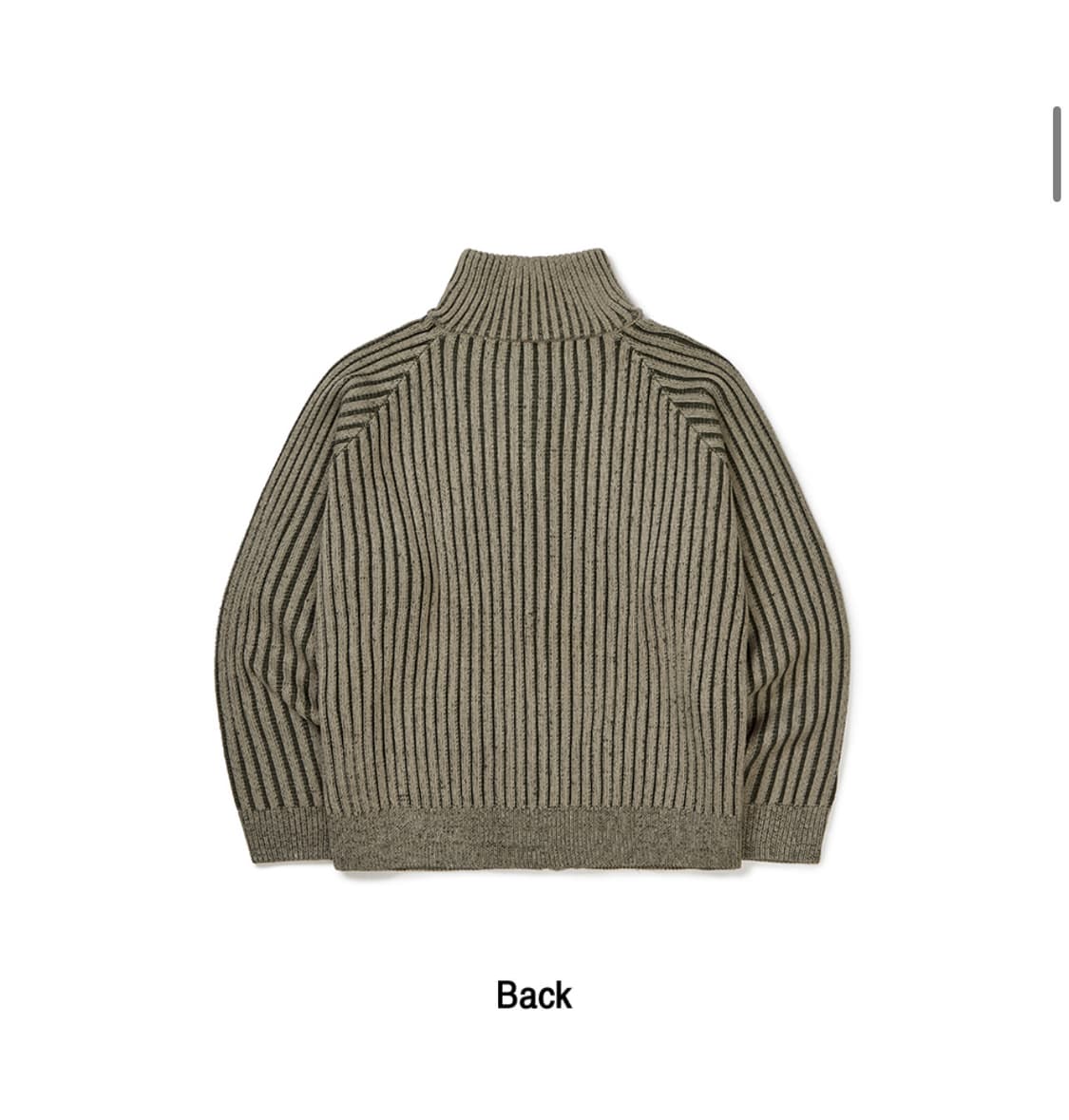 본챔스 투톤 하이넥 니트집업 카키 2사이즈 상품이미지3