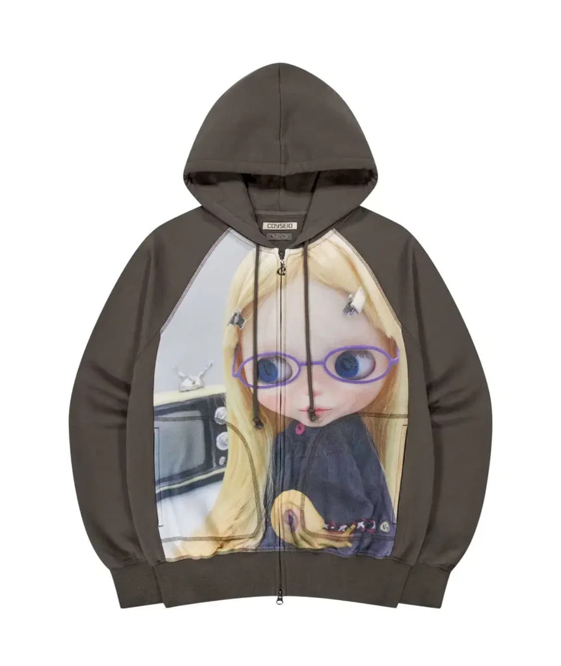 코이세이오 브라이스 그래픽 후드집업 브라운 상품이미지1