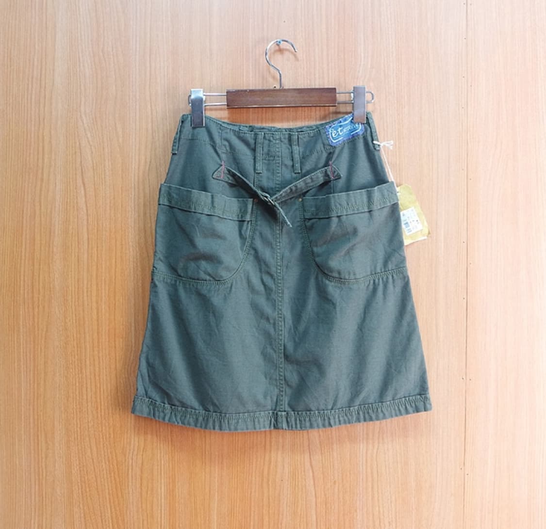 새제품 et etboite 카키 코튼 워싱 스커트 상품이미지4