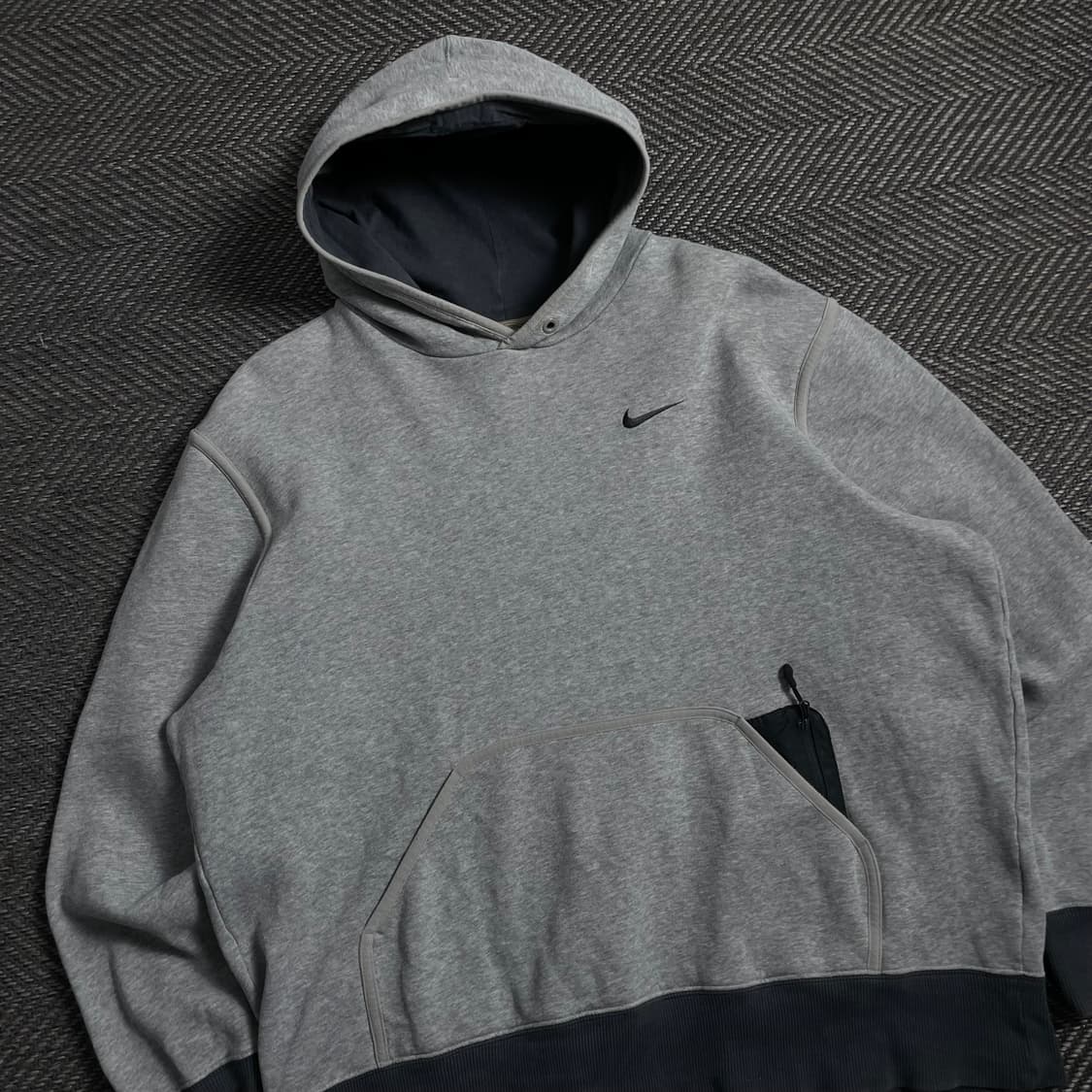 00s 나이키 올드스쿨 디테일 그레이 후드 티셔츠y 4291 상품이미지1