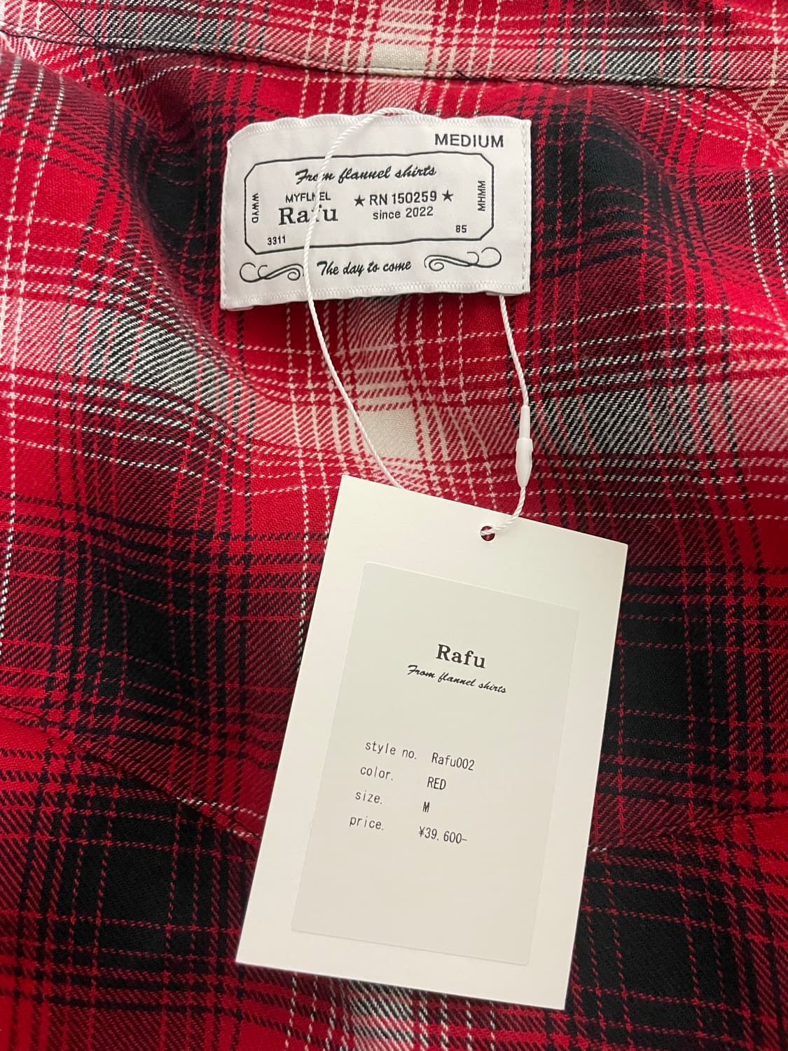 [새상품] Rafu 라푸 데미지 웨스턴 셔츠 레드 M 상품이미지7