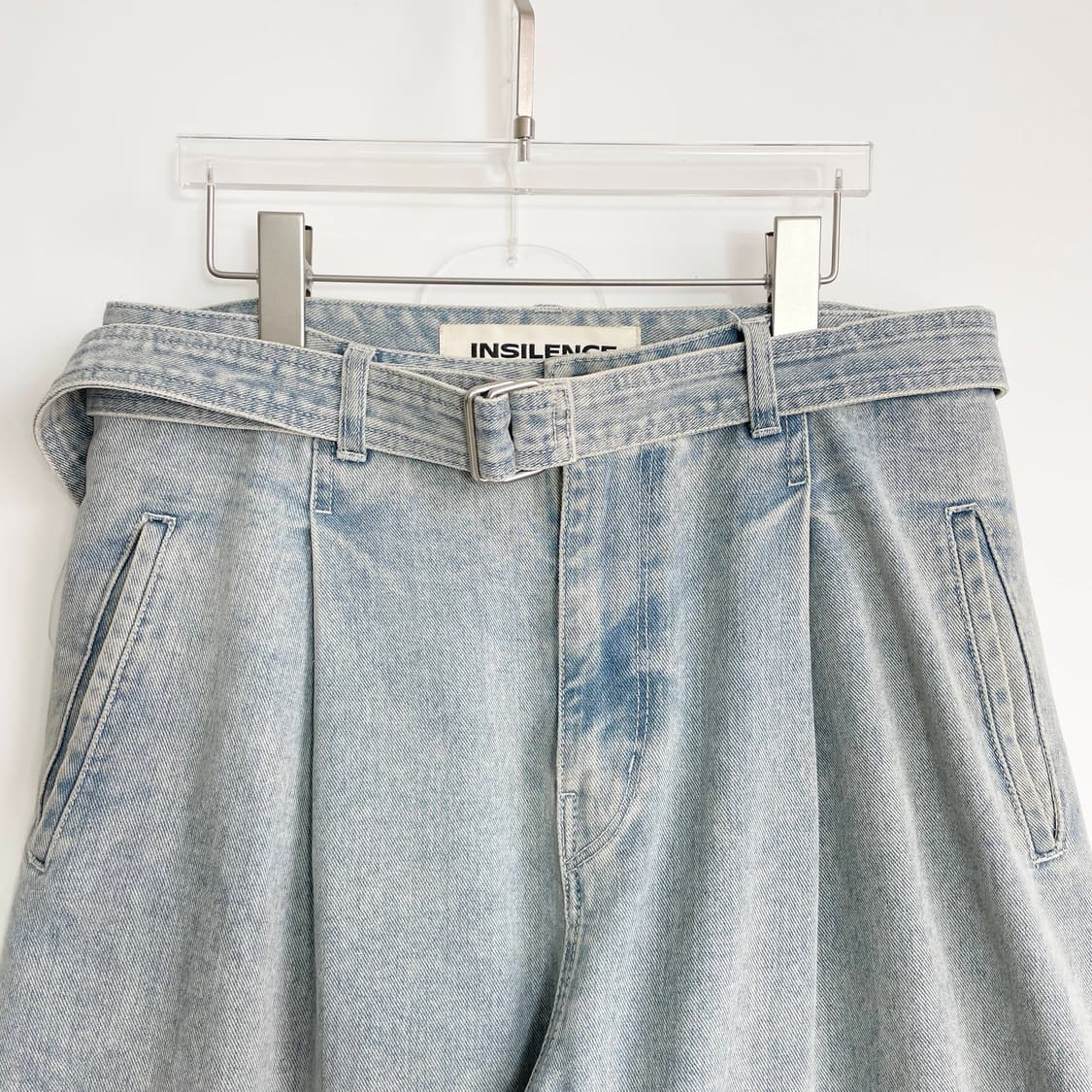 B1 인사일런스(INSILENCE) 턱 와이드 연청 데님 팬츠 M사이즈 상품이미지2