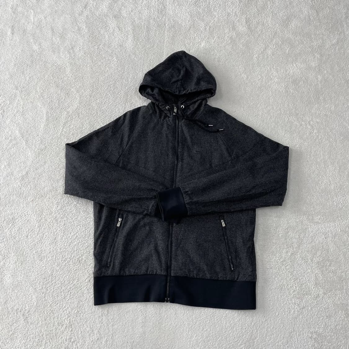 L 나이키 체크 후드 바람막이 자켓 100 히코리 상품이미지1