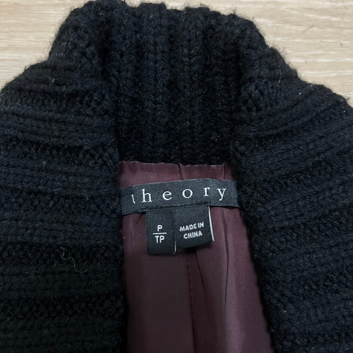 띠어리 여성 니트 트리밍 배색 울 키시미어 코트 [버건디] S/90 상품이미지4