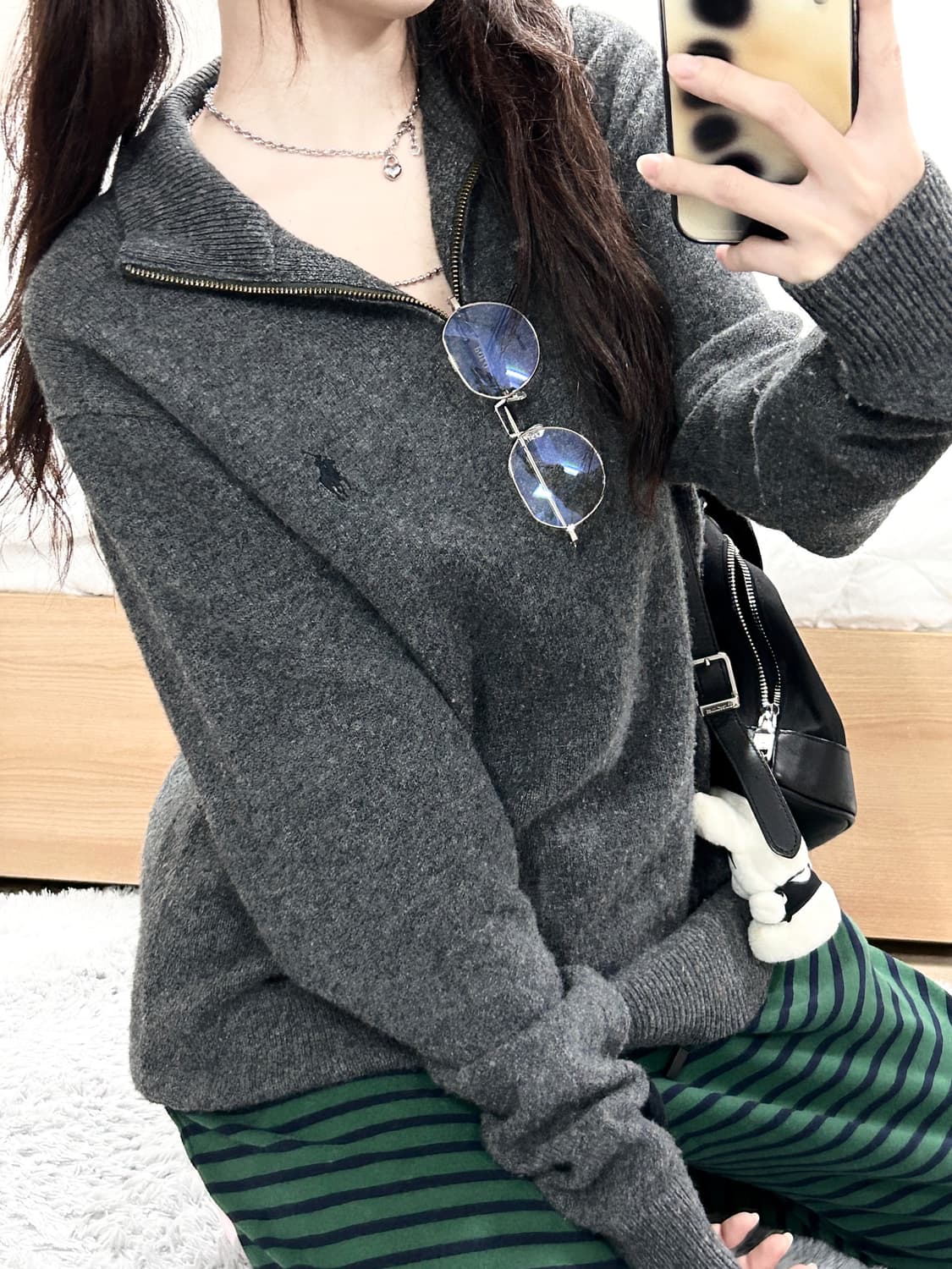 폴로 신형 차콜 반집업 울니트 상품이미지1