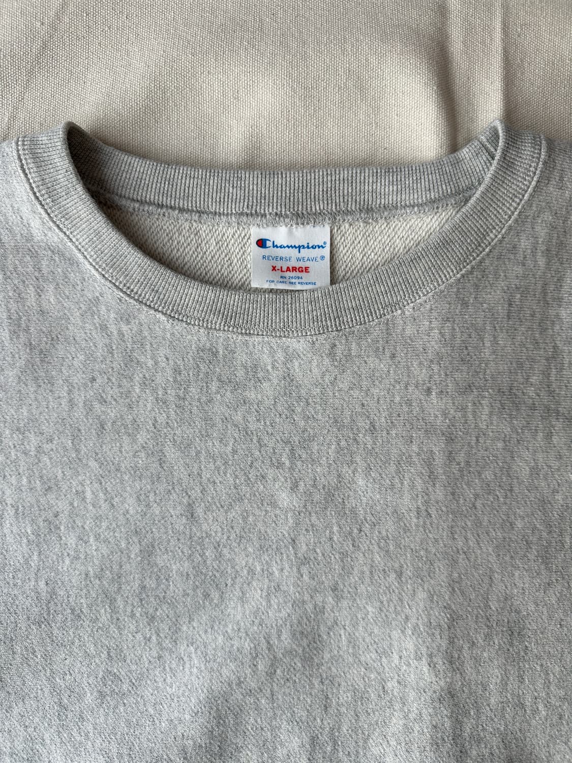 챔피온 재팬 리버스위브 무지 그레이 오트밀 스웻셔츠 XL 상품이미지2