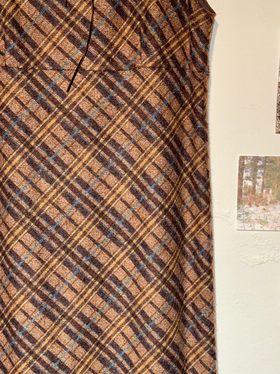 체크 나시 울 원피스 상품이미지5