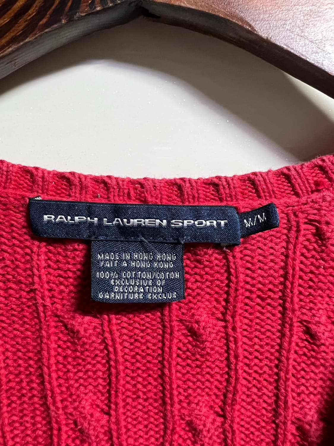 폴로 랄프로렌 케이블 니트 레드 상품이미지4