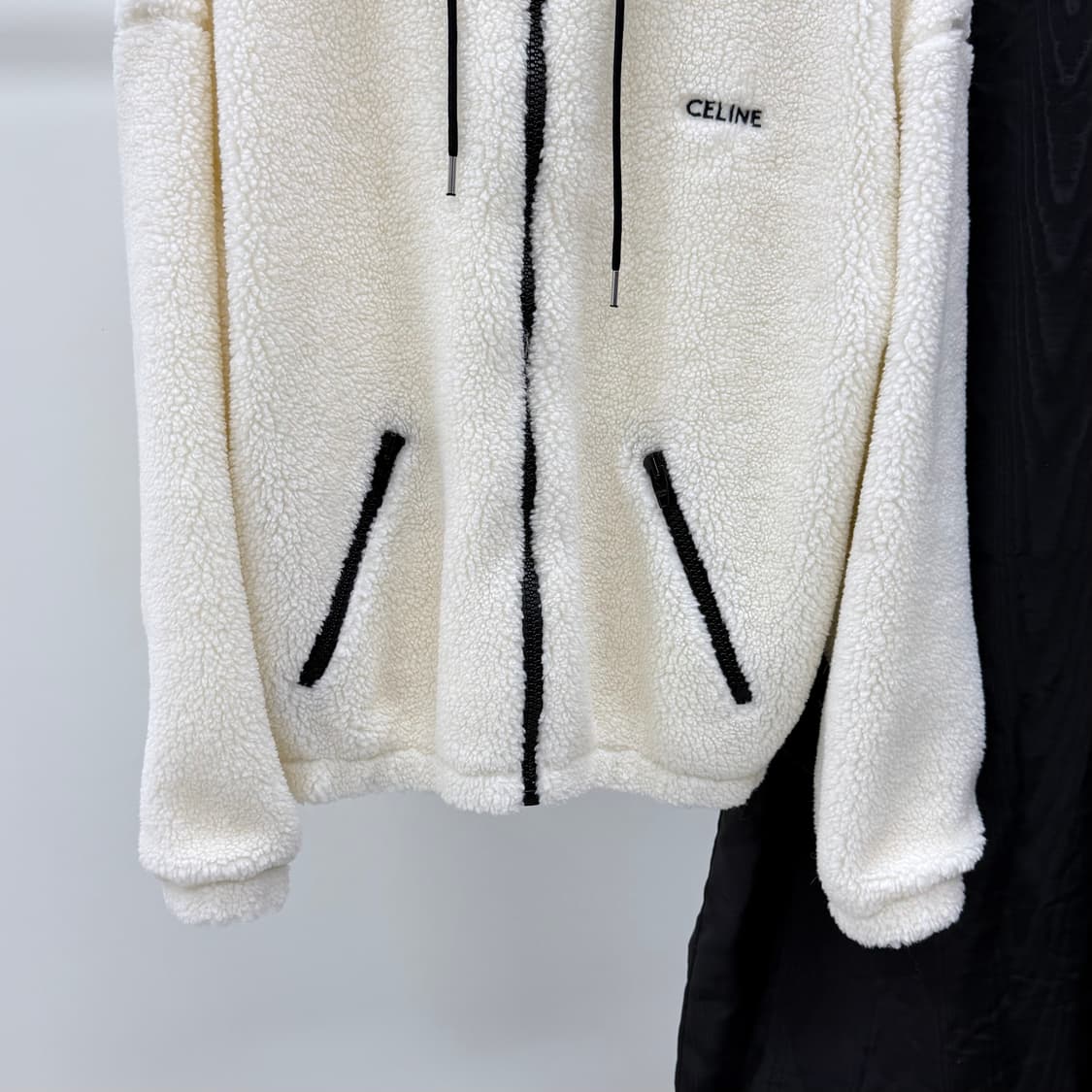 [미사용/M] 셀린느 오슬롯 플리스 후드 후리스 자켓 화이트 상품이미지3
