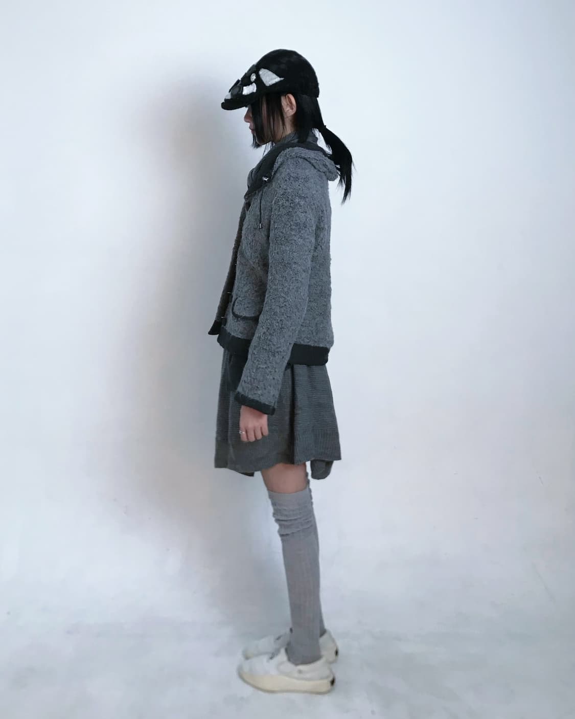 Grey boucle string wool jacket 상품이미지8