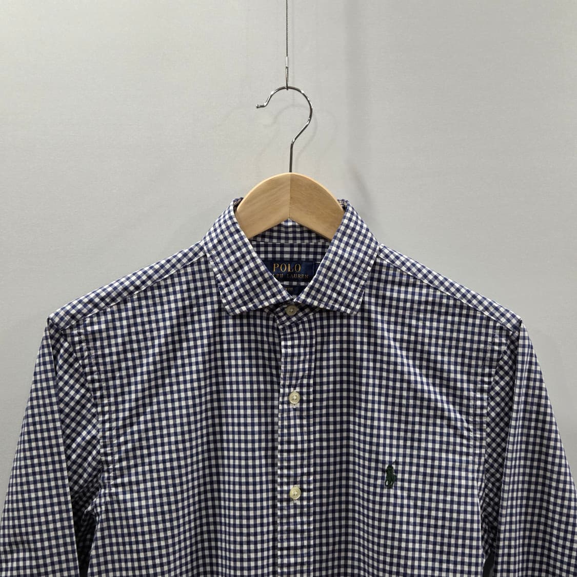 폴로랄프로렌 깅엄 체크셔츠 블루 S 상품이미지2