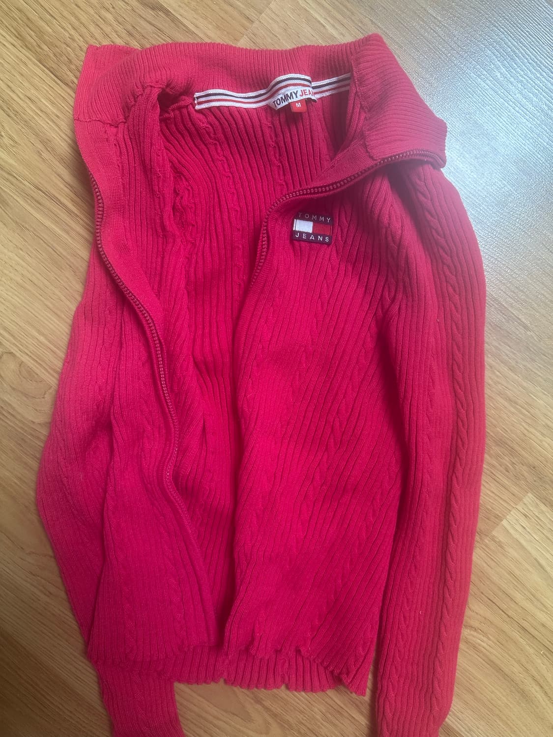 타미진스 니트집업 마젠타 상품이미지1