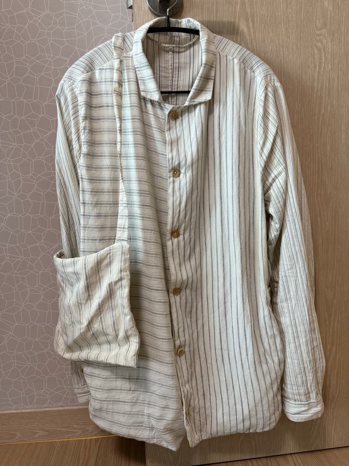 Atelier suppan 핸드다이드 믹스드 스트라이프 백 어태치드 셔츠 상품이미지1