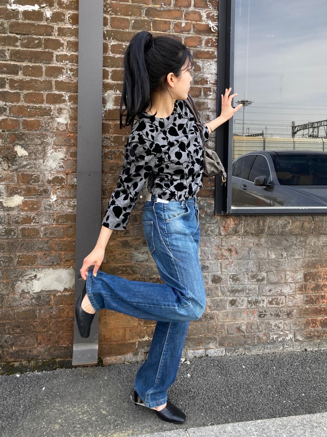 Levi’s 화이트 가죽탭 중청 데님 팬츠 상품이미지5