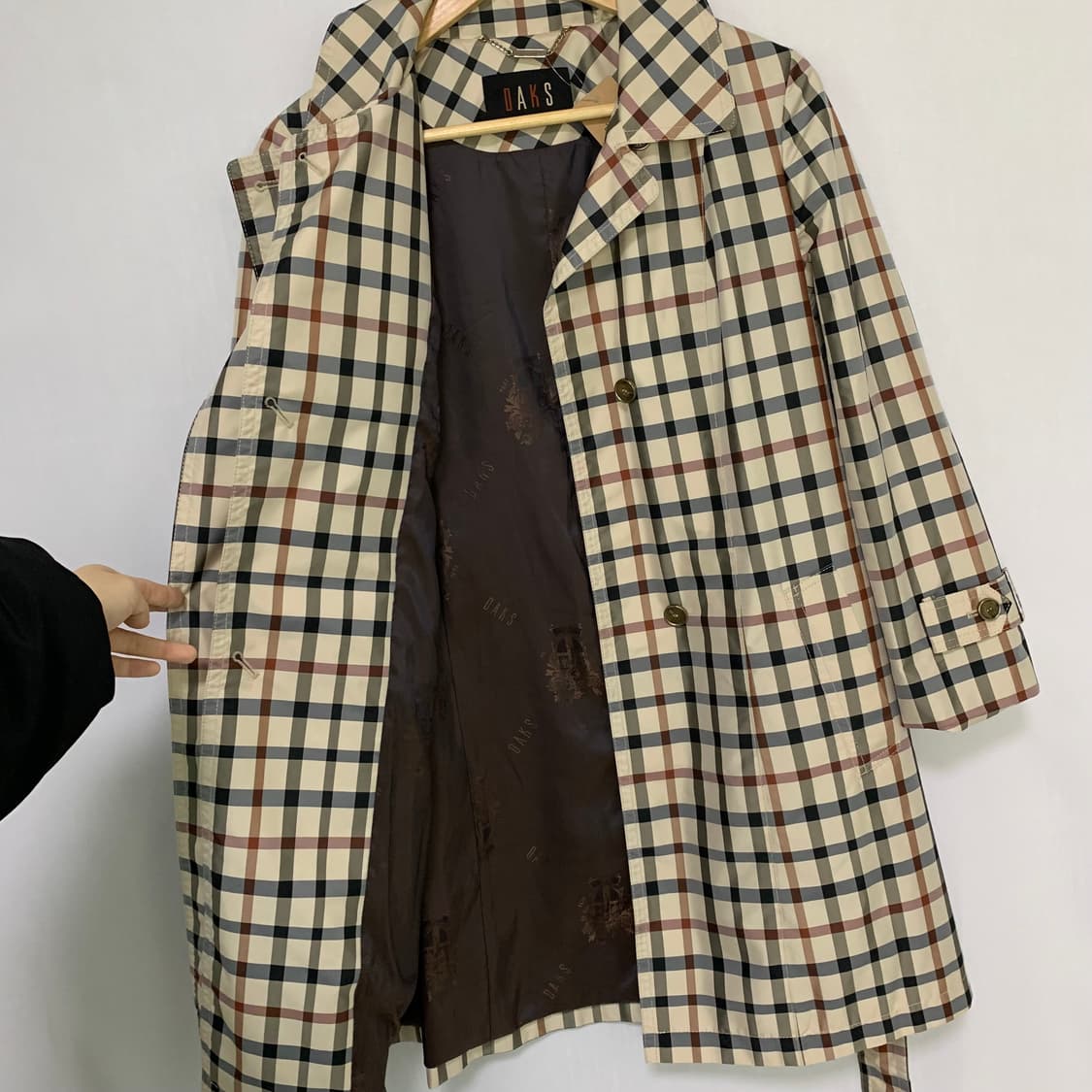 닥스 체크 하프 롱 트렌치 코트 여성 빈티지 자켓 상품이미지7