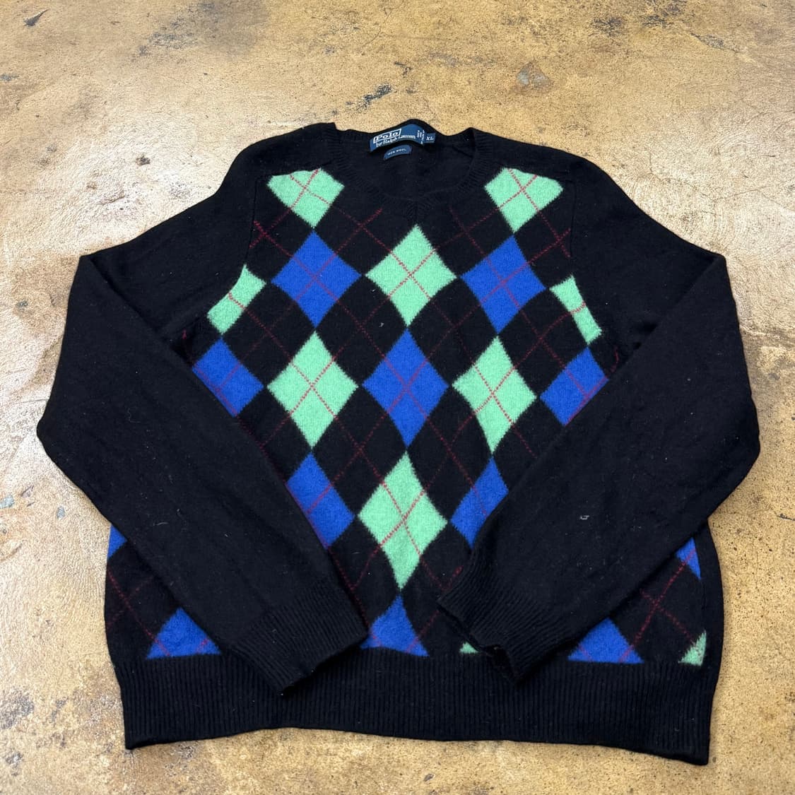 폴로 랄프로렌 아가일 패턴 그린 블루 블랙 니트 상품이미지2