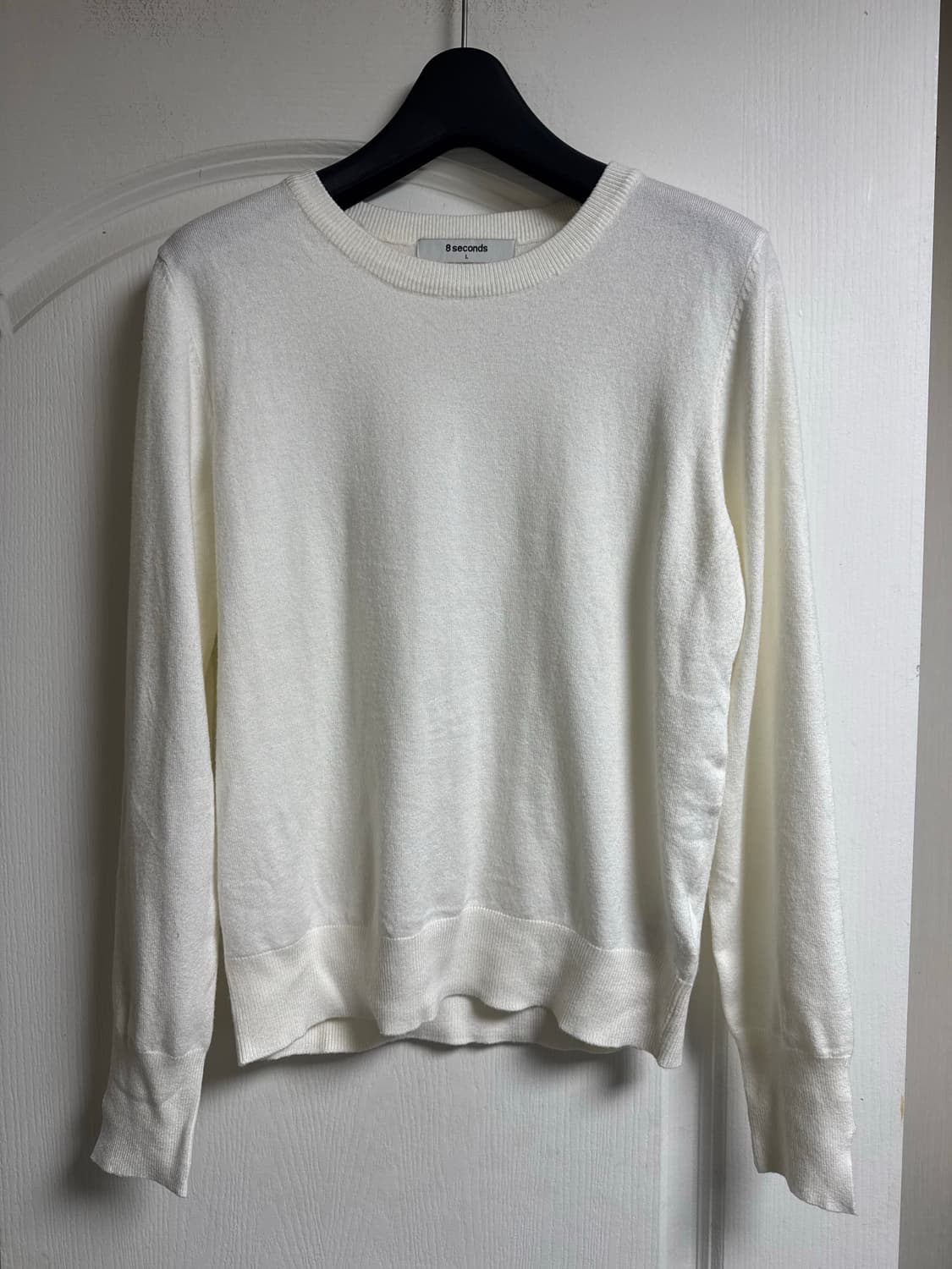 에잇세컨즈 라운드넥 니트 아이보리 L 상품이미지1