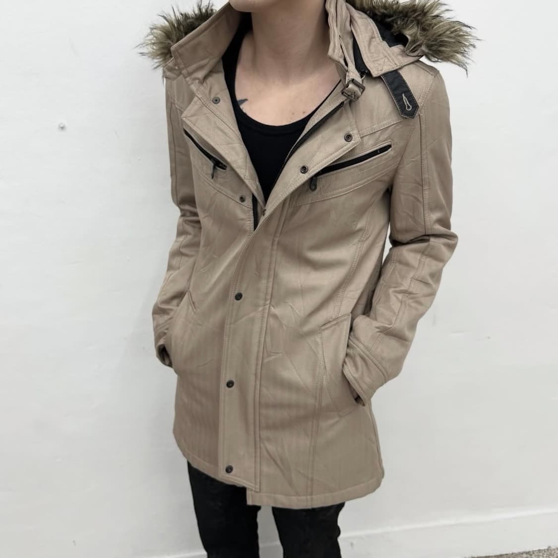 Nicole club beige fur jacket 상품이미지1