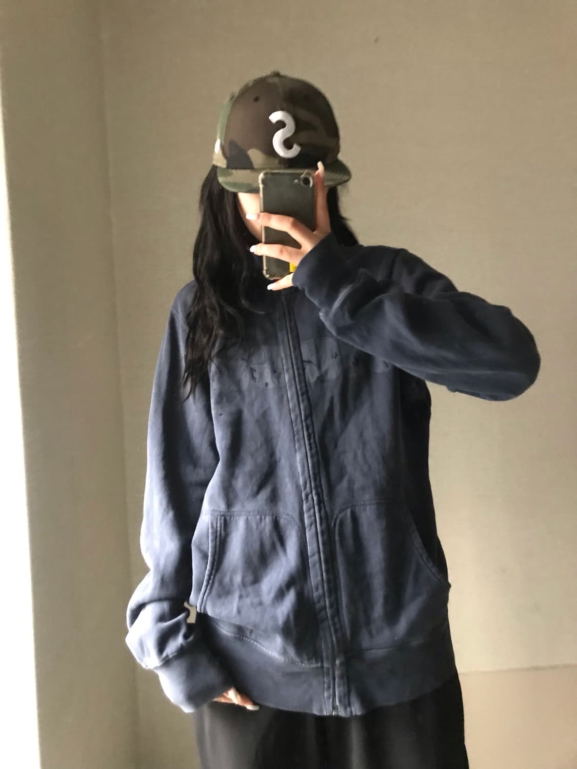 디젤 네이비 빅로고 집업 상품이미지3