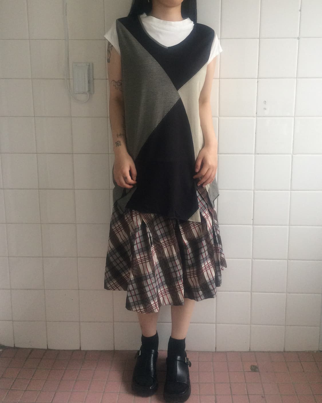 Pattern point unbalanced sleeveless 상품이미지7